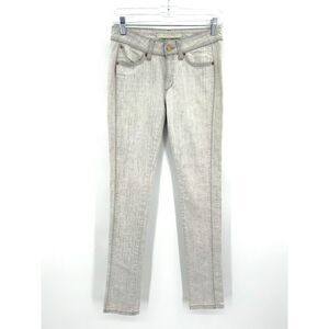 SUPERFINE Women's Light Gray Mid Rise Skinny Jeans Denim Size 26